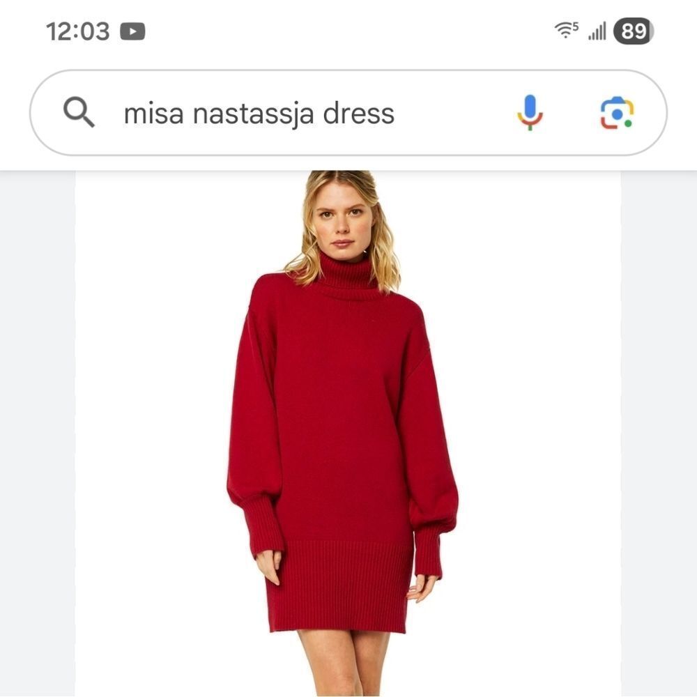 Misa Los Angeles NWT Nastassja Berry Red Sweater Dress-Large